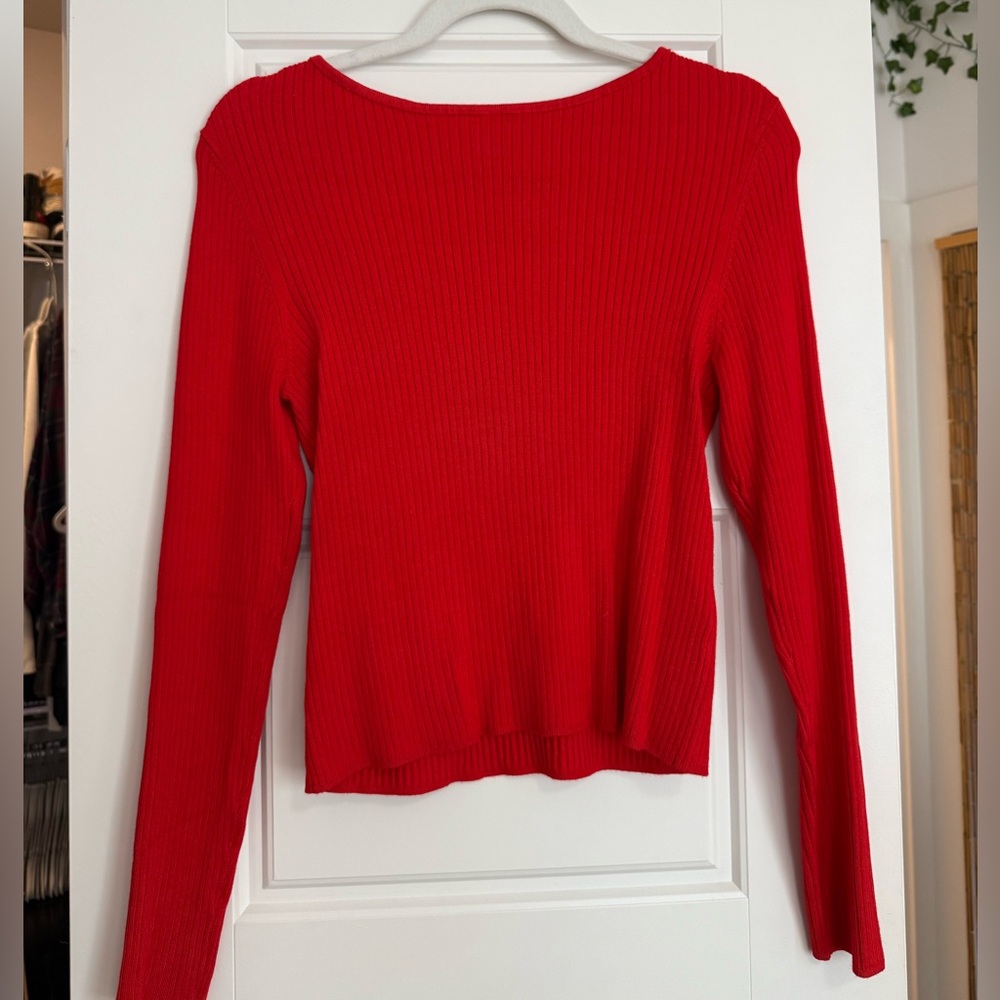 Red sweater top